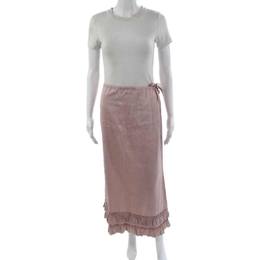 Calypso Christiane Celle Womens Pink Silk Bohemian Maxi Skirt Size S